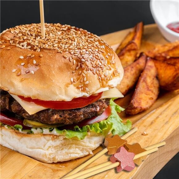 Cocktail Picks 200 Counts Handmade Sticks Wooden ﻿Natural Bamboo Toothpicks - Picture 4 of 6